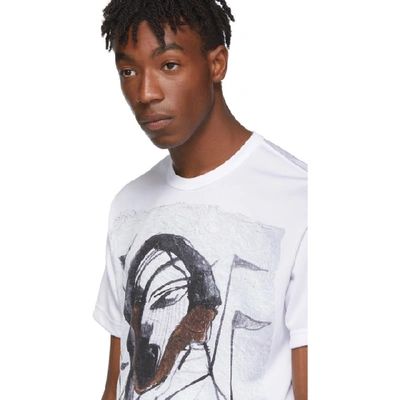 Shop Comme Des Garçons Homme Deux Comme Des Garcons Homme Plus White Face C Print T-shirt