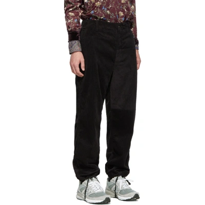 Shop Engineered Garments Black Corduroy Painter Trousers In Sv009 Black