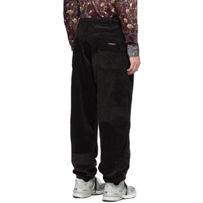 Shop Engineered Garments Black Corduroy Painter Trousers In Sv009 Black