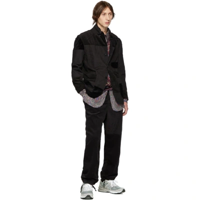 Shop Engineered Garments Black Corduroy Painter Trousers In Sv009 Black
