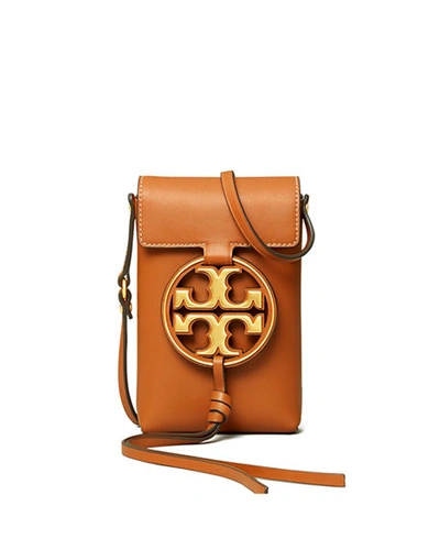 Shop Tory Burch Miller Metal Crossbody Phone Bag In Brown