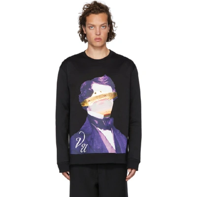 Shop Valentino Black Undercover Edition V Face Ufo Print Sweatshirt In Pp0 Nero/v