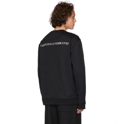 Shop Valentino Black Undercover Edition V Face Ufo Print Sweatshirt In Pp0 Nero/v