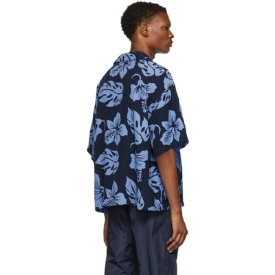 Shop Prada Blue Floral Shirt