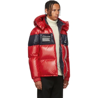 Shop Moncler Red Down Gary Jacket In 455 - Red