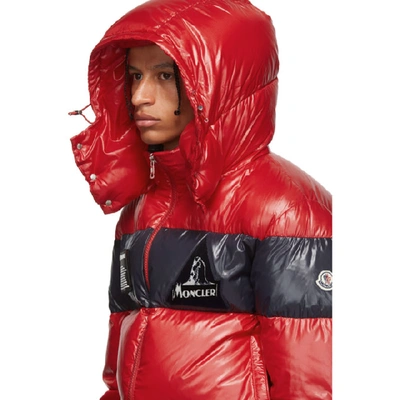 Shop Moncler Red Down Gary Jacket In 455 - Red