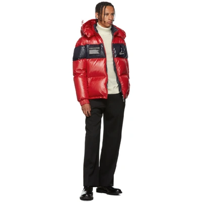 Shop Moncler Red Down Gary Jacket In 455 - Red