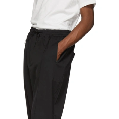 Shop Y-3 Black Wool Stripes Lounge Pants In Black/ecru