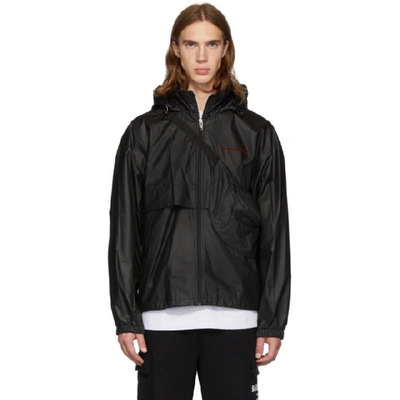 Shop Alexander Wang Black Pleather Chynatown Track Jacket In 001 Black