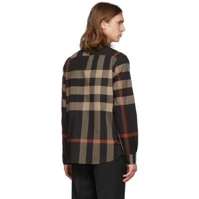 Shop Burberry Black Check Somerton Shirt