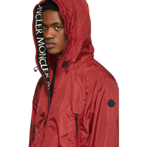Moncler Massereau Logo-embroidered Hooded Shell Jacket In 455.red | ModeSens