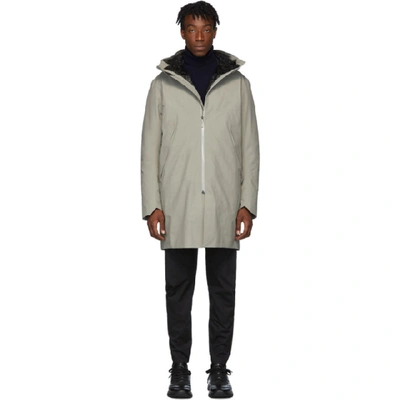 Shop Veilance Grey Down Monitor Coat In Silt Fill: 90% Grey Goose Down, 10% Feather.