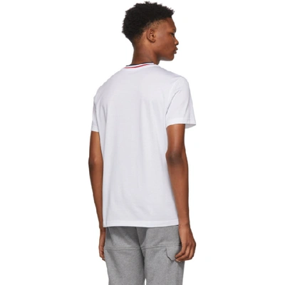 Shop Moncler White Maglia Contrast Collar T-shirt In 124-001.wht