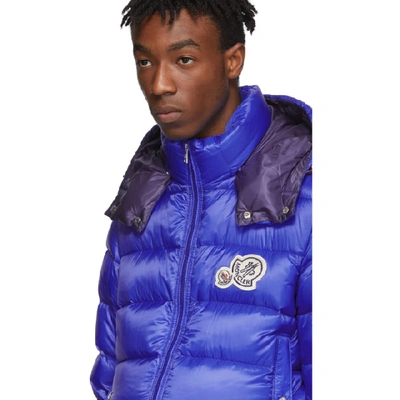 Shop Moncler Blue Down Bramat Jacket In 71f - Blue