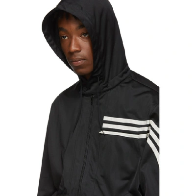 Shop Y-3 Black 3-stripes Hooded Track Jacket In Blkecrublk