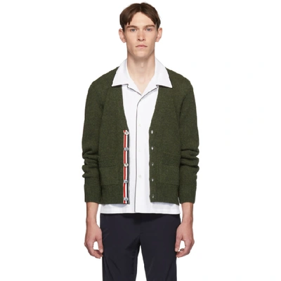 Shop Thom Browne Green Relaxed-fit Cardigan In 350 Green