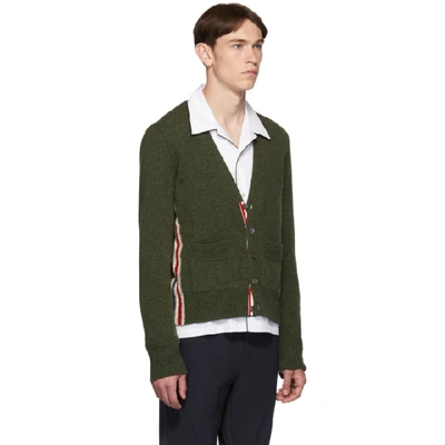 Shop Thom Browne Green Relaxed-fit Cardigan In 350 Green