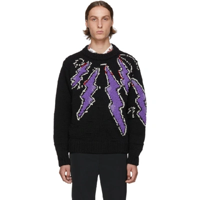 Shop Prada Black Hand-knit Runway Sweater