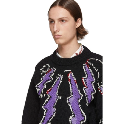 Shop Prada Black Hand-knit Runway Sweater