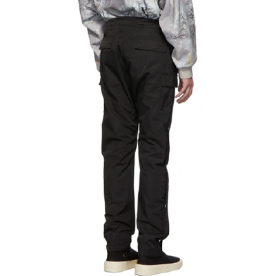 Shop Fear Of God Black Nylon Cargo Pants In 001 Black