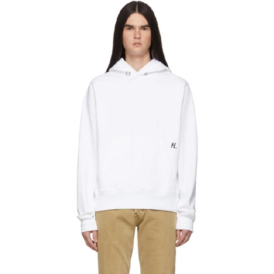 Shop Helmut Lang White Masc Hoodie In Chalkwht