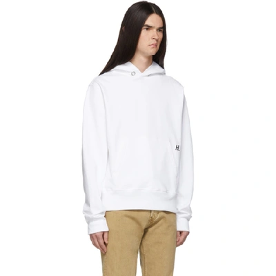 Shop Helmut Lang White Masc Hoodie In Chalkwht