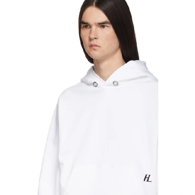 Shop Helmut Lang White Masc Hoodie In Chalkwht