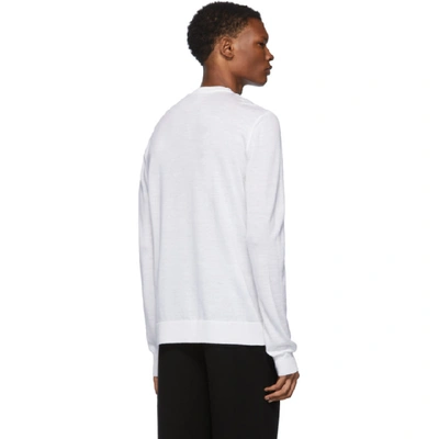 Shop Balmain White Logo Sweater In 0fa Blanc