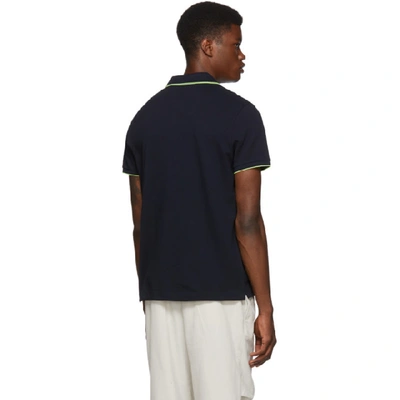 Shop Moncler Navy Manica Corta Polo In 773 Navy