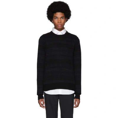 Shop Norse Projects Black And Navy Cashmere And Wool Sigfred Fairisle Sweater In 9999/ Blac