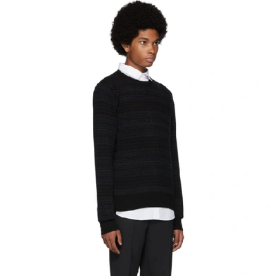 Shop Norse Projects Black And Navy Cashmere And Wool Sigfred Fairisle Sweater In 9999/ Blac