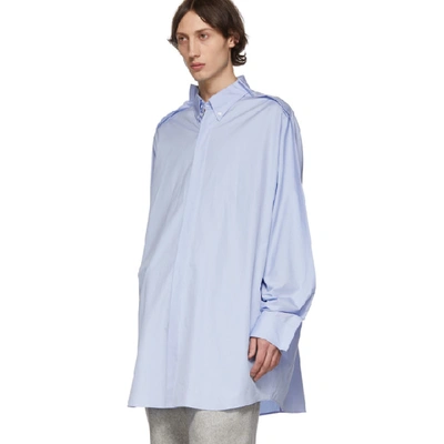 Shop Maison Margiela Blue Long Shirt In 471 Lgtblue