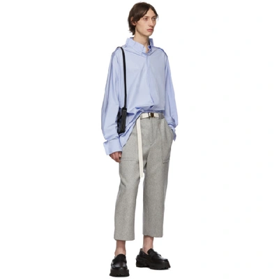 Shop Maison Margiela Blue Long Shirt In 471 Lgtblue