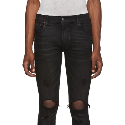 Shop Amiri Black Thrasher Minimal Jeans In Roughblack