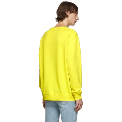 Shop Givenchy Yellow Signature Logo Sweatshirt In 737-mimosa