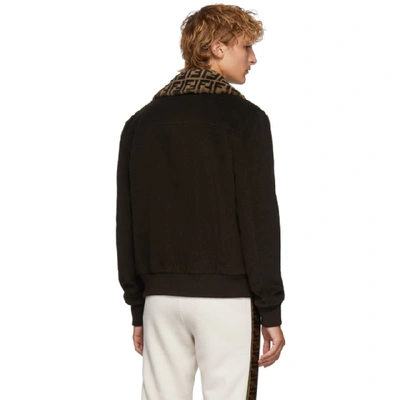 Shop Fendi Brown 'forever ' Fur Collar Jacket