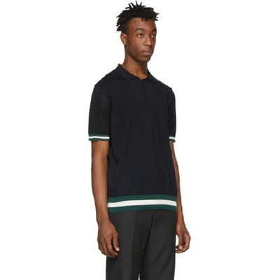 Shop Moncler Navy Colored Trim Polo In 781.navy