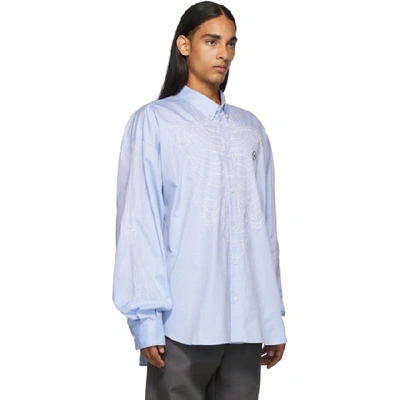 Shop Doublet Blue Skeleton Embroidery Shirt