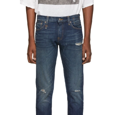 Shop R13 Indigo Brandon Slim Jeans In Rhysindigo