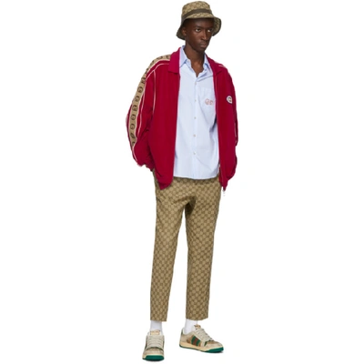 Shop Gucci Red Zipover Track Jacket In 6503 Red