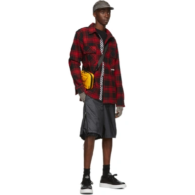 Shop Off-white Ssense Exclusive Red Quote Flannel Shirt In 2001 Red/wt