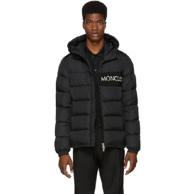 Shop Moncler Black Down Aiton Jacket In 6-999.blk