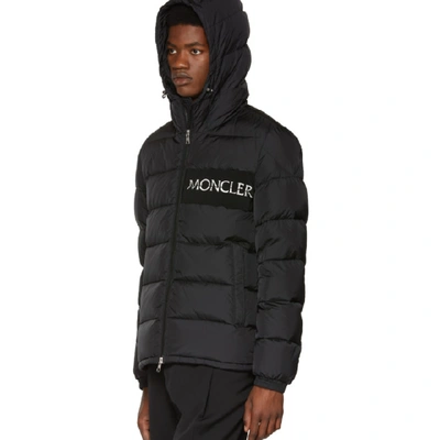 Shop Moncler Black Down Aiton Jacket In 6-999.blk