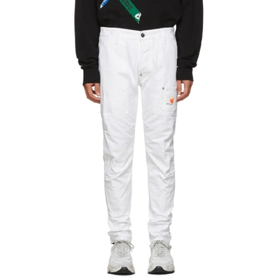 Shop Dsquared2 White Canvas Jeans In 100 White