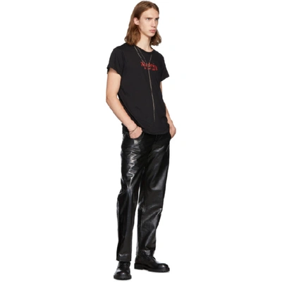 Ann Demeulemeester Wandering In The Dark T-shirt In Black/red