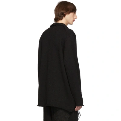 Shop Yohji Yamamoto Black Knit Blazer