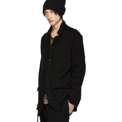 Shop Yohji Yamamoto Black Knit Blazer