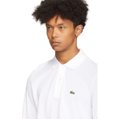 Shop Lacoste White Classic Long Sleeve Polo In 001 White