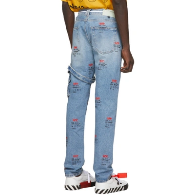 Shop Off-white Blue Bleach Logo Jeans In 7110 Blcblk