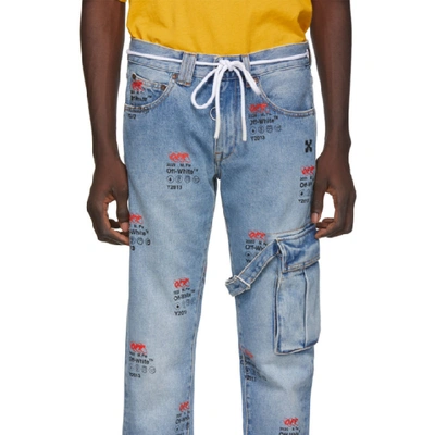 Shop Off-white Blue Bleach Logo Jeans In 7110 Blcblk